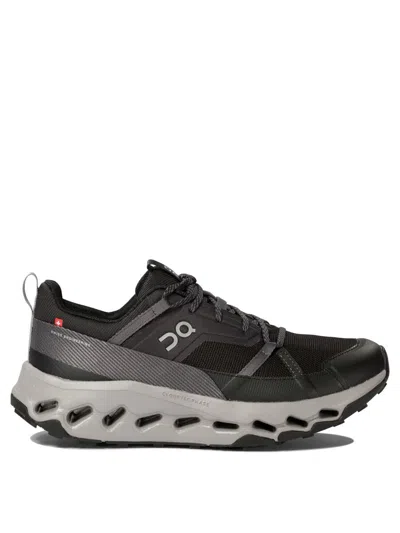 On Running Mesh Upper Sneakers Pull Tab Rubber Sole In Black