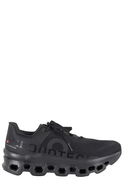 On Running Cloudmonster Sneakers With Signature Cloudtech Sole In Black