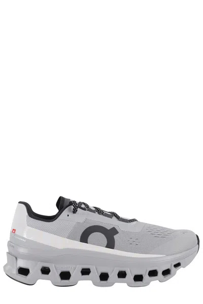 On Running Cloudmonster Technical Fabric Sneakers With Perforated Rubber Sole In Grey