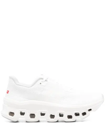 On Running Cloudmonster Void Trainers In White