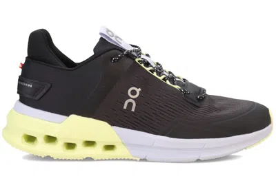 Pre-owned On Running Cloudnova Flux (women's) Sneakers In Black/hay