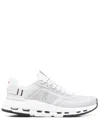 On Running Sleek Fabric Sneakers With Rubber Sole In Grey