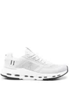 On Running Sleek Fabric Sneakers With Rubber Sole In Grey