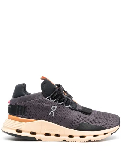On Running Cloudnova Low-top Sneakers In Eclipse/savannah