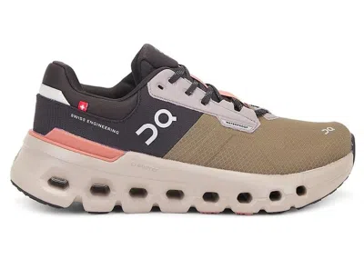 Pre-owned On Running Cloudrunner 2 Waterproof (women's) Sneakers In Olive/mahogany