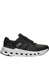 On Running Panelled Knitted Sneakers In Black