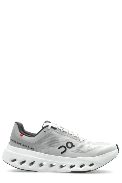 On Running Cloudsurfer Next Wide Running Shoes In Glacier/white In Grey