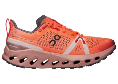 Pre-owned On Running Cloudsurfer Trail (women's) Sneakers In Flame/dustrose