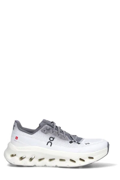 On Running Grey Lace Up Sneakers In White