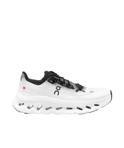 On Low Top Sneakers With Mesh Upper And Rubber Outsole In White
