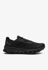 On Running Black Sneakers With Breathable Mesh Upper And Distinctive Sole In Black