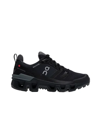 On Running Cloudwander Waterproof Hiking Sneakers In Black