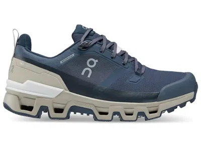 Pre-owned On Running Cloudwander Waterproof (women's) Sneakers In Navy Blue/desert