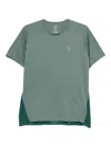 On Running Colour-block Performance T-shirt In Green