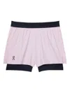 On Running Double-layered Performance Running Shorts In Pink