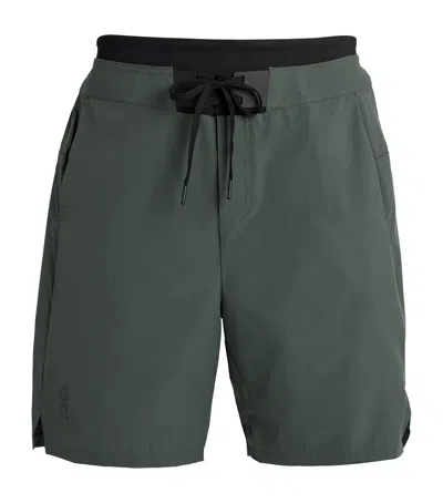 On Running Hybrid Shorts In Grey