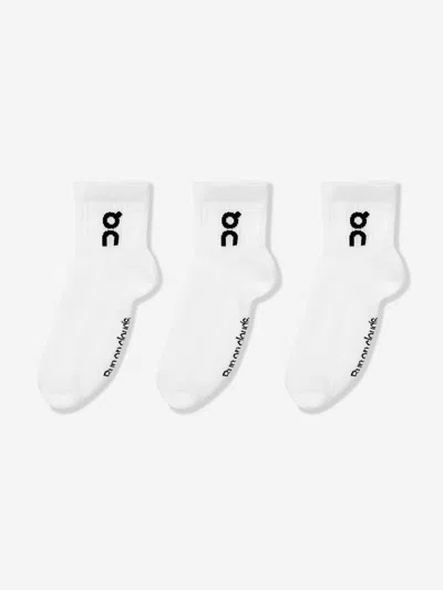 On Running Kids Logo 3 Pack Socks Set In White