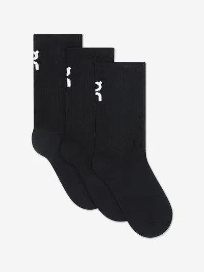 On Running Kids Logo High Socks In Black