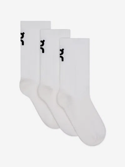 On Running Kids Logo High Socks In White