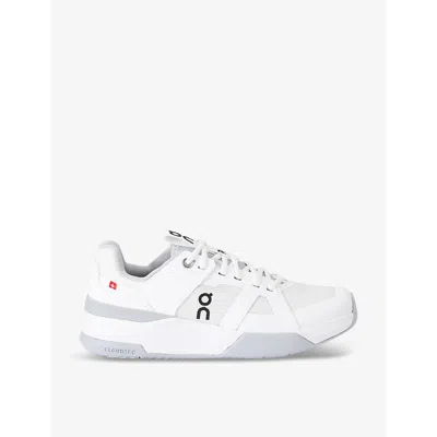 On Running Boys White Kids' The Roger Pro Logo-print Woven Low-top Trainers