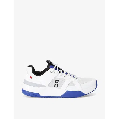 On Running Boys White/navy Kids' The Roger Pro Logo-print Woven Low-top Trainers