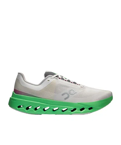 On Running Lace Up Sneakers In Green