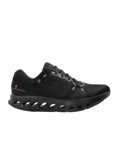 On Running Laced Sneakers In Black