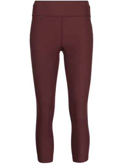 On Running Logo-print Cropped Leggings In Red