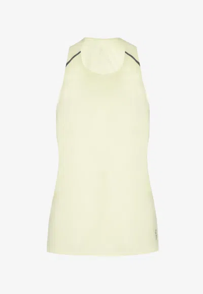 On Running Logo Print Paneled Mesh Tank Top In Green