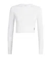 On Running Long-sleeve Studio Crop Top In White