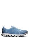 On Running Mesh Panel Round Toe Rubber Sole Sneakers In Clear Blue