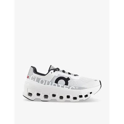 On-running Mens All White Cloudmonster Chunky-sole Mesh Low-top Trainers