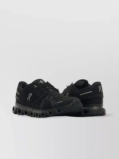 On Running Mesh Upper Chunky Rubber Sole Sneakers In Black