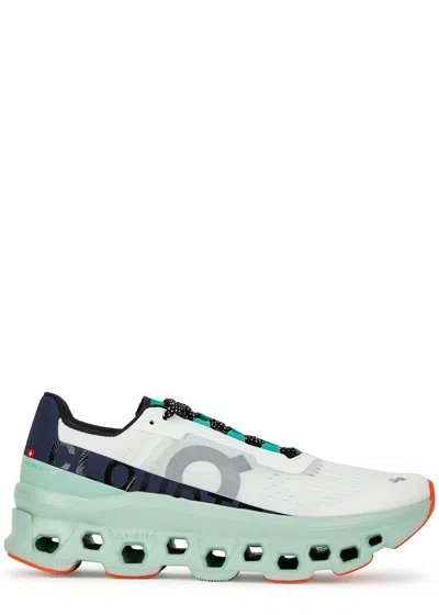 On Running On Cloud Monster Panelled Mesh Sneakers In Green
