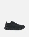 On Running Black Sneakers With Breathable Mesh Upper And Distinctive Sole In Black