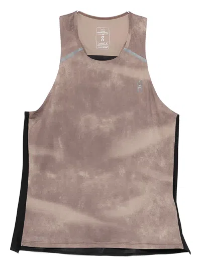 On Running Panelled Top In Brown