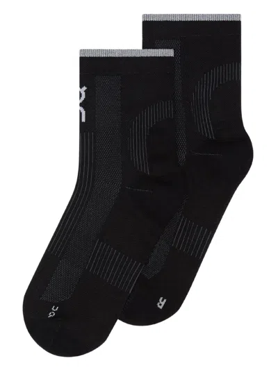 On Running Performance Run Mid Socks For Men In Black