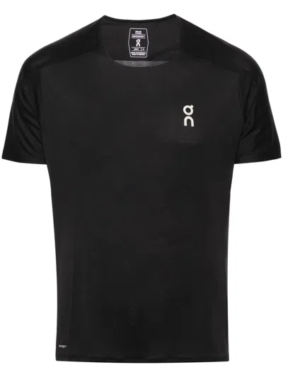 On Running Performance-t Panelled-design T-shirt In Black