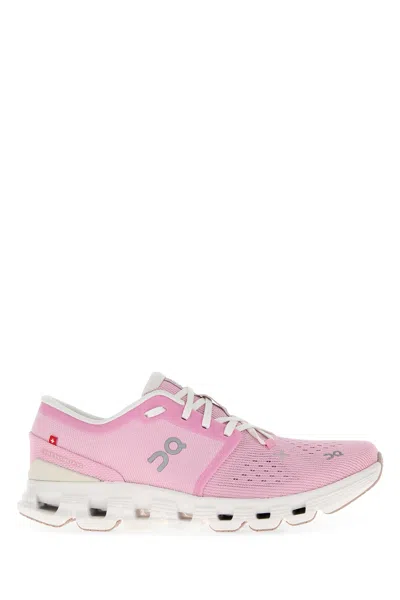 On Running Pink Fabric Cloud X 4 Sneakers