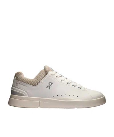 On Running Round Toe Low Top Casual Shoes In White