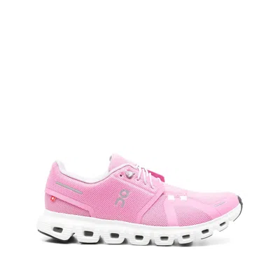 On Running Rubber Fabric Sneakers In Pink
