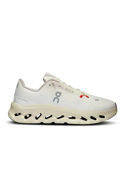 On Running Cloudtilt Mesh Sneakers In Sand Cream.