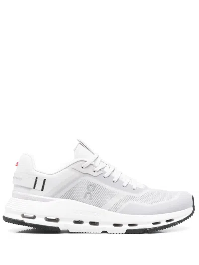 On Running Sleek Fabric Sneakers With Rubber Sole In Grey