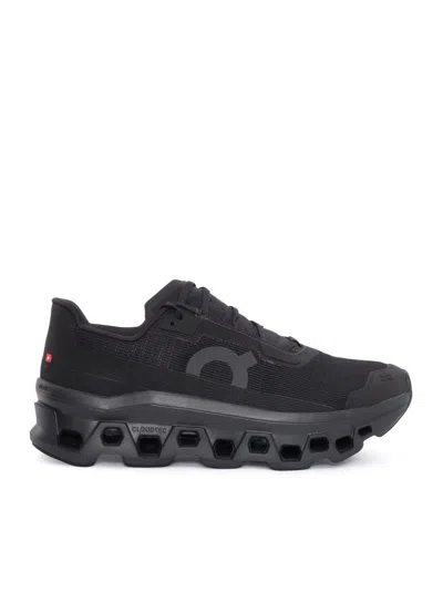 On Cloudmster Void Rubber-trimmed Mesh Running Sneakers In Black