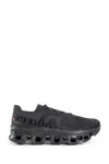 On Running Black Sneakers With Breathable Mesh Upper And Distinctive Sole In Black