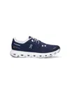 On Running Streamlined Black Sneakers With Breathable Mesh Upper In Blue