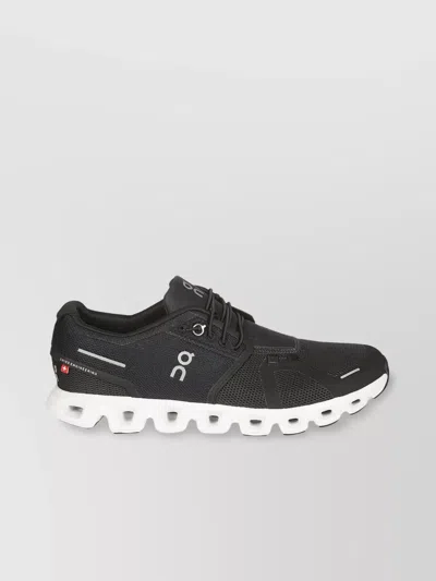 On Running Sneakers Mesh Upper Contrast Sole In Black
