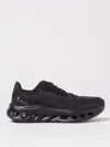 On Running Black Sneakers With Breathable Mesh Upper And Distinctive Sole In Black
