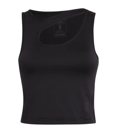 On Running Studio Cut-out Crop Top In Black