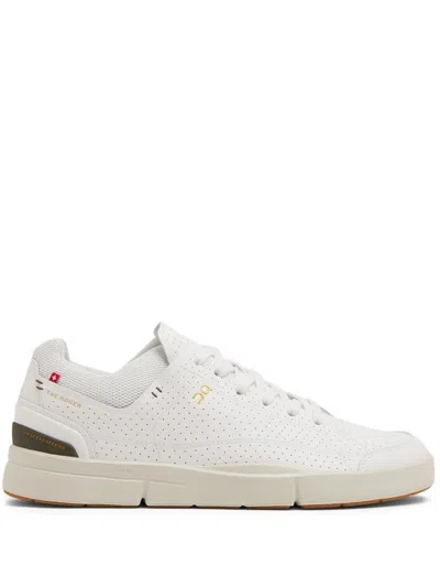 On Running Logo-print Perforated Low-top Sneakers In White